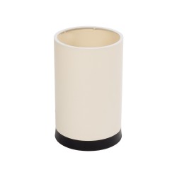 CYLINDER 203-0183 Μοντέρνο Επιτραπέζιο Φωτιστικό Πορτατίφ Μονόφωτο 1 x E27 IP20 Μαύρο Πλαστικό με Μπεζ Υφασμα - Μ14 x Π14 x Υ22cm