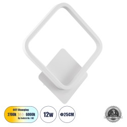 LENA 61080 Μοντέρνο Φωτιστικό Τοίχου - Απλίκα LED 12W 1440lm 300° AC 220-240V IP20 Ρυθμιζόμενο Λευκό CCT με On/Off 2700K/4500K/6000K - Lumileds SMD Chip - Λευκό Ματ - Μ25 x Π5.5 x Υ29.5cm - 3 Χρόνια Εγγύηση