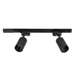 LEO 60354 Μοντέρνο Φωτιστικό Οροφής με Ντουί 2 x GU10 AC 220-240V IP20 - Μαύρο - Μ50.5 x Π6 x Υ20cm