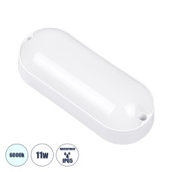 HOMIE 61000 Φωτιστικό Καραβοχελώνα Τοίχου - Απλίκα LED 11W 960lm 180° AC 220-240V Αδιάβροχο IP65 Ψυχρό Λευκό 6000K - Lumileds SMD Chip - Λευκό Γαλακτερό - Μ17 x Π7 x Υ4.5cm - 3 Χρόνια Εγγύηση