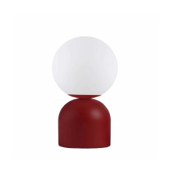 MAGIC 204-0135 Μοντέρνο Eπιτραπέζιο Φωτιστικό Μονόφωτο 1 x E14 IP20 Κόκκινο Μέταλλο με Λευκό Γυαλί - Μ13 x Π13 x Υ28cm
