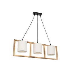 CUP 203-0051 Vintage Κρεμαστό Φωτιστικό Οροφής με Ντουί 3 x E27 AC 220-240V IP20 - Μπεζ & Λευκό - Μ80 x Π14 x Υ24cm