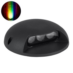 STEPLUNA 90618 Φωτιστικό Σκαλοπατιού / Διαδρόμου LED 6W 510lm 10° DC 24V Αδιάβροχο IP65 Πολύχρωμο RGB Dimmable DMX512 - Bridgelux SMD Chip - Μαύρο Ματ - Μ12 x Π12 x Υ3cm - 3 Χρόνια Εγγύηση