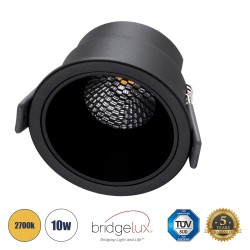 PLUTO-M 60257 Χωνευτό Downlight Σποτ με Honeycomb Anti Glare Reflector LED 10W 1250lm 38° AC 220-240V IP20 Θερμό Λευκό 2700K - Bridgelux COB Chip & TÜV SÜD Driver - Μαύρο Ματ - Μ8.4 x Π8.4 x Υ5.9cm / Q7.5cm - 5 Χρόνια Εγγύηση