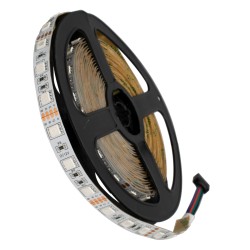 LUMAR 70029 Ταινία LED 14.4W/m 936lm/m 120° DC 12V IP20 60 x SMD5050 Chip/m Πολύχρωμο RGB Dimmable - Sanan SMD Chip - Μ500 x Π1 x Υ0.2cm - Ρολό 5 Μέτρων - 5 Χρόνια Εγγύηση