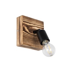 CUP 203-0062 Vintage Φωτιστικό Τοίχου - Απλίκα με Ντουί 1 x E27 AC 220-240V IP20 - Καφέ & Μαύρο - Μ14.5 x Π14 x Υ15cm