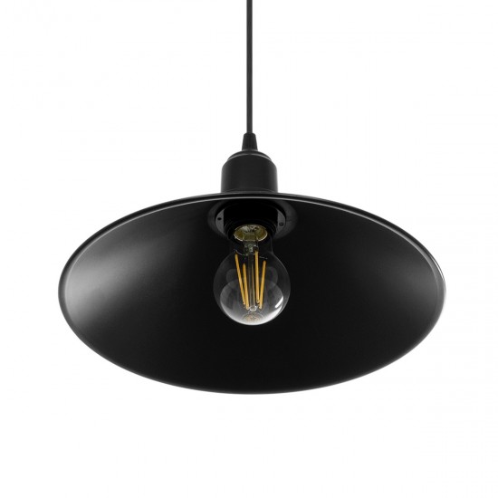 FERRO 203-0084 Μοντέρνο Κρεμαστό Φωτιστικό Οροφής με Ντουί 1 x E27 AC 220-240V IP20 - Μαύρο - Μ30 x Π30 x Υ15cm