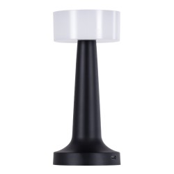 NANNA 76472 Επαναφορτιζόμενο Επιτραπέζιο Φωτιστικό Πορτατίφ LED 1.5W 105lm 120° DC 5V IP44 CCT Ultra Θερμό 1500K - Φυσικό Λευκό 4500K - Ψυχρό Λευκό 6000K Dimmable Μαύρο & Λευκό Πλαστικό - Μ9 x Π9 x Υ21cm - 2 Χρόνια Εγγύηση