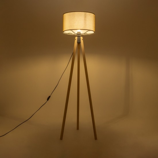 SAGA 204-0047 Μοντέρνο Επιδαπέδιο Φωτιστικό με Ντουί 1 x E27 AC 220-240V IP20 - Μπεζ & Πράσινο - Μ38 x Π38 x Υ140cm