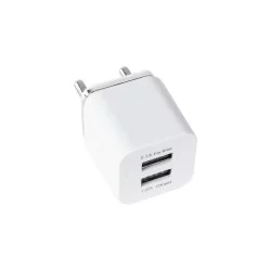  CHARGER 79701 Πολυφορτιστής Πρίζας DC 5V με 1 x USB-A 1.0 & 1 x USB-A 2.1 για IPad 15W 3.1A AC 220-240V IP20 - Λευκό - Μ5.2 x Π3 x Υ3cm