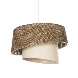 ALINA 203-0129 Μοντέρνο Κρεμαστό Φωτιστικό Οροφής με Ντουί 1 x E27 AC 220-240V IP20 - Καφέ & Μπεζ - Μ30 x Π30 x Υ20cm