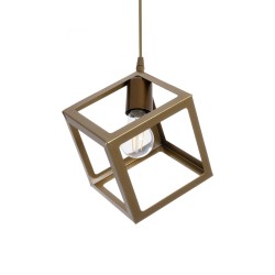 DISE 201-0055 Μοντέρνο Κρεμαστό Φωτιστικό Οροφής με Ντουί 1 x E27 AC 220-240V IP20 - Χρυσό - Μ28 x Π28 x Υ31cm