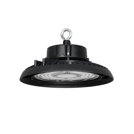 INDUSTRY 61500 Βιομηχανικό Φωτιστικό Καμπάνα High Bay UFO LED 100W 15000lm SDCM<5 90° AC 85-265V Αδιάβροχο IP65 IK08 Μαύρο Χυτό Αλουμίνιο - Φυσικό Λευκό 5000K - 175 x Sanan Opto SMD Chip & TÜV SÜD Driver - Μ26.5 x Π26.5 x Υ15cm - 5 Χρόνια Εγγύηση