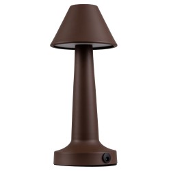 MOLLY 76519 Επαναφορτιζόμενο Επιτραπέζιο Φωτιστικό Πορτατίφ LED 1.5W 105lm 120° DC 5V IP44 Θερμό Λευκό 2700K Dimmable Καφέ Αλουμίνιο - Μ10 x Π10 x Υ23cm - 2 Xρόνια Εγγύηση