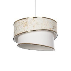 SONIA 203-0117 Μοντέρνο Κρεμαστό Φωτιστικό Οροφής με Ντουί 1 x E27 AC 220-240V IP20 - Λευκό & Χρυσό - Μ30 x Π30 x Υ24cm