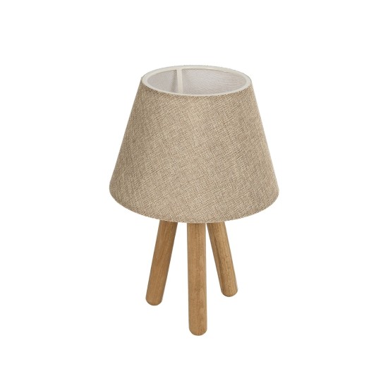 CAP 204-0067 Μοντέρνο Επιτραπέζιο Φωτιστικό Πορτατίφ με Ντουί 1 x E27 AC 220-240V IP20 - Καφέ & Μπεζ - Μ22 x Π22 x Υ33cm