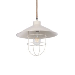 TULUB 203-0010 Vintage Κρεμαστό Φωτιστικό Οροφής με Ντουί 1 x E27 AC 220-240V IP20 - Λευκό & Μπεζ - Μ33 x Π33 x Υ30cm