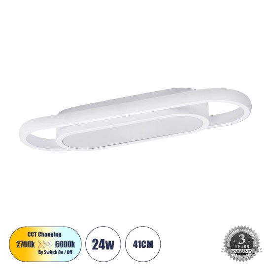 IGOR 61217 Φωτιστικό Οροφής Linear Design LED CCT 24W 2880lm 210° AC 220-240V - Εναλλαγή Φωτισμού μέσω Διακόπτη On/Off All In One Ψυχρό 6000k+Φυσικό 4500k+Θερμό 2700k Μ41 x Π13 x Υ4.5cm - Λευκό - 3 Years Warranty IGOR 61217 Φωτιστικό Οροφής Linear Design LED CCT 24W 2880lm 210° AC 220-240V - Εναλλαγή Φωτισμού μέσω Διακόπτη On/Off All In One Ψυχρό 6000k+Φυσικό 4500k+Θερμό 2700k Μ41 x Π13 x Υ4.5cm - Λευκό - 3 Years Warranty