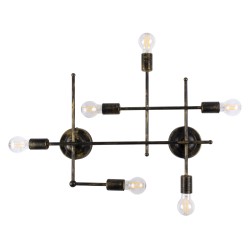 PIPING 00666 Vintage Φωτιστικό Τοίχου - Απλίκα με Ντουί 6 x E27 AC 220-240V IP20 - Μπρούτζινο - Μ66 x Π9.5 x Υ49cm