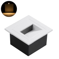 STEP-MINA 90626 Χωνευτό Αρχιτεκτονικό Φωτιστικό Διαδρόμου/Σκαλοπατιού LED 3W 330lm 30° DC 24V Αδιάβροχο IP65 Θερμό Λευκό 2700K Dimmable - Μαύρο & Λευκό - Μ8.3 x Π8.3 x Υ5cm / Μ6.6 x Π6.6cm - 3 Χρόνια Εγγύηση