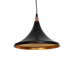 MARBLE 203-0099 Μοντέρνο Κρεμαστό Φωτιστικό Οροφής με Ντουί 1 x E27 AC 220-240V IP20 - Μαύρο & Χρυσό - Μ30 x Π30 x Υ20cm