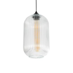 MELONI 206-0017 Μοντέρνο Κρεμαστό Φωτιστικό Οροφής με Ντουί 1 x E27 AC 220-240V IP20 - Διάφανο - Μ20 x Π20 x Υ38cm