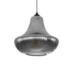 VERRE 206-0021 Μοντέρνο Κρεμαστό Φωτιστικό Οροφής με Ντουί 1 x E27 AC 220-240V IP20 - Μαύρο Φιμέ - Μ38 x Π38 x Υ34cm