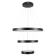 NEMESIS TRIO 61167-DECO Μοντέρνο Κρεμαστό Φωτιστικό Οροφής LED 100W 12123lm 360° AC 220-240V IP20 Ρυθμιζόμενο Λευκό CCT με Χειριστήριο από 2700K έως 6000K Dimmable - Lumileds SMD Chip - Μαύρο Ματ - Μ60 x Π60 x Υ60cm - 3 Χρόνια Εγγύηση
