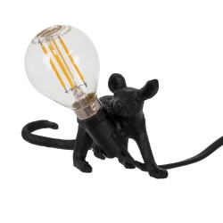 MOUSE 00675 Vintage Επιτραπέζιο Φωτιστικό Πορτατίφ με Ντουί 1 x E12 AC 220-240V IP20 - Μαύρο - Μ13 x Π4 x Υ7cm