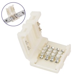 STRIPCON 70712 Ταχυσύνδεσμος για Ταινία LED RGB 10mm σε 10mm IP20 - Λευκό - Μ1.6 x Π1.5 x Υ0.5cm