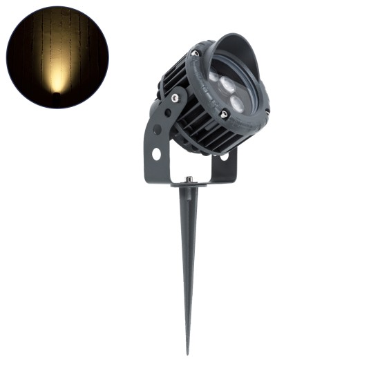 TREEVINA 90357 Φωτιστικό Σποτ με Αντιθαμβωτική Γρίλια για Φυτά - Δέντρα με Βάση Κήπου / Καρφωτό LED 6W 660lm 10° DC 24V Αδιάβροχο IP65 Θερμό Λευκό 2700K Dimmable - Bridgelux SMD Chip - Γκρι Ανθρακί - Μ13 x Π9.5 x Υ9.5cm - 3 Χρόνια Εγγύηση