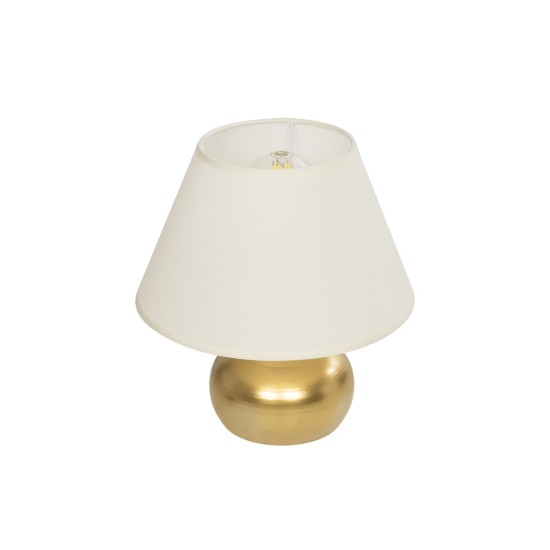 KORG 204-0184 Μοντέρνο Επιτραπέζιο Φωτιστικό Πορτατίφ με Ντουί 1 x E27 AC 220-240V IP20 - Χάλκινο & Μπεζ - Μ17 x Π17 x Υ23cm