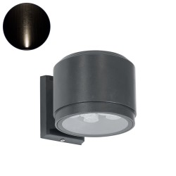 WALLLIGHT-GONA 90484 Μοντέρνο Φωτιστικό Τοίχου - Απλίκα LED 24W 2280lm 5° DC 24V Αδιάβροχο IP67 Φυσικό Λευκό 4500K - CREE COB Chip & TÜV SÜD Driver - Γκρι Ανθρακί Ματ - Μ13 x Π16.5 x Υ5cm - 3 Χρόνια Εγγύηση