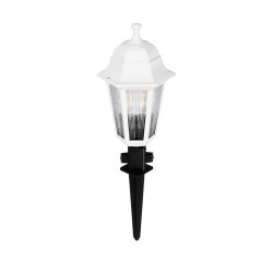 VITRO 203-0203 Vintage Καρφωτό Φωτιστικό Φαναράκι Μονόφωτο 1 x E27 IP44 Λευκό & Διάφανο Πλαστικό - Μ17 x Π17 x Υ55cm