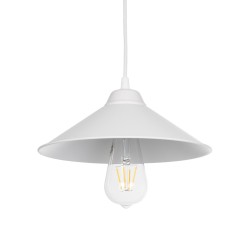 FONTE 203-0081 Μοντέρνο Κρεμαστό Φωτιστικό Οροφής με Ντουί 1 x E27 AC 220-240V IP20 - Λευκό - Μ25.5 x Π25.5 x Υ10cm