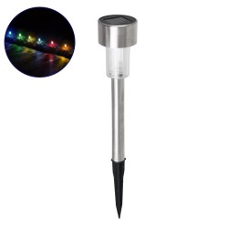  SOLARDECOR 71522 Διακοσμητικό Φωτιστικό Κήπου LED 1W 30lm 180° DC 5V με Φωτοβολταϊκό Panel 5V 0.1W & Επαναφορτιζόμενη Μπαταρία Li-ion 3.2V 600mAh Αδιάβροχο IP65 Πολύχρωμο RGB - Μ4.7 x Π4.7 x Υ29.5cm - 2 Χρόνια Εγγύηση