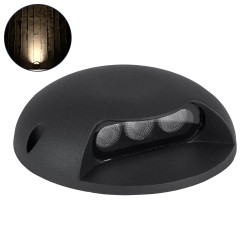 STEPLUNA 90616 Φωτιστικό Σκαλοπατιού / Διαδρόμου LED 3W 330lm 10° DC 24V Αδιάβροχο IP65 Θερμό Λευκό 2700K Dimmable - Bridgelux SMD Chip - Μαύρο Ματ - Μ12 x Π12 x Υ3cm - 3 Χρόνια Εγγύηση