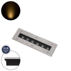 UNDERGROUND-REMVI 90190 Χωνευτή Μπάρα Φωτισμού Wall Washer LED 9W 990lm 10° DC 24V Αδιάβροχο IP68 Θερμό Λευκό 2700K Dimmable - Ανοξείδωτο Ατσάλι 304 - Μ30 x Π9 x Υ8.5cm / Q28.5 x 7.5cm - 3 Χρόνια Εγγύηση