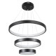 NEMESIS TRIO 61167-DECO Μοντέρνο Κρεμαστό Φωτιστικό Οροφής LED 100W 12123lm 360° AC 220-240V IP20 Ρυθμιζόμενο Λευκό CCT με Χειριστήριο από 2700K έως 6000K Dimmable - Lumileds SMD Chip - Μαύρο Ματ - Μ60 x Π60 x Υ60cm - 3 Χρόνια Εγγύηση