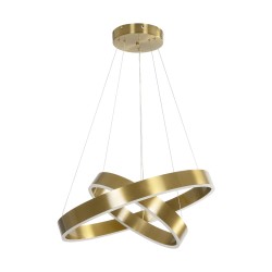 kelvo® VENOM 61187-DECO Μοντέρνο Κρεμαστό Φωτιστικό Οροφής LED 75W 8818lm 120° AC 220-240V IP20 Ρυθμιζόμενο Λευκό CCT με Χειριστήριο από 2700K έως 6000K Dimmable - Lumileds SMD Chip - Χρυσό Βούρτσας - Μ60 x Π60 x Υ40cm - 3 Χρόνια Εγγύηση