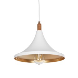 BELFRY 203-0076 Μοντέρνο Κρεμαστό Φωτιστικό Οροφής με Ντουί 1 x E27 AC 220-240V IP20 - Λεύκο & Χρυσό - Μ29.5 x Π29.5 x Υ22cm