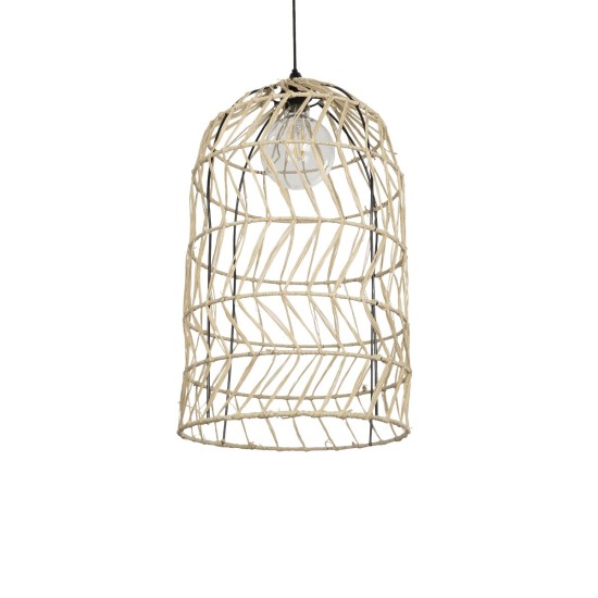 NETI 205-0025 Boho Κρεμαστό Φωτιστικό Οροφής με Ντουί 1 x E27 AC 220-240V IP20 - Μπεζ - M35 x Π35 x Υ63cm