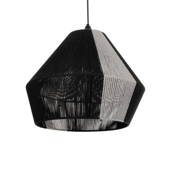 ANGULUS 205-0021 Boho Κρεμαστό Φωτιστικό Οροφής με Ντουί 1 x E27 AC 220-240V IP20 - Μαύρο & Γκρι - M40 x Π40 x Υ35cm