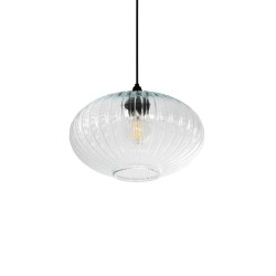 PERA 206-0009 Μοντέρνο Κρεμαστό Φωτιστικό Οροφής με Ντουί 1 x E27 AC 220-240V IP20 - Διάφανο - Μ30 x Π30 x Υ22cm