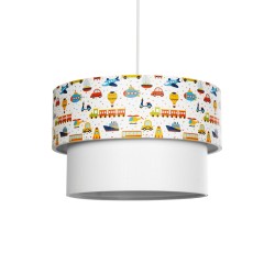 TRAIN 204-0009 Παιδικό Κρεμαστό Φωτιστικό Οροφής με Ντουί 1 x E27 AC 220-240V IP20 - Πολύχρωμο - Μ30 x Π30 x Υ24cm