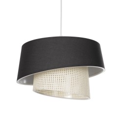 ALINA 203-0131 Μοντέρνο Κρεμαστό Φωτιστικό Οροφής με Ντουί 1 x E27 AC 220-240V IP20 - Μαύρο & Μπεζ - Μ30 x Π30 x Υ20cm