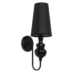 LAURA 01500 Μοντέρνο Φωτιστικό Τοίχου - Απλίκα με Ντουί 1 x E27 AC 220-240V IP20 - Μαύρο - Μ21 x Π15 x Y48cm
