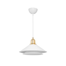 FERRO 203-0268 Μοντέρνο Κρεμαστό Φωτιστικό Οροφής με Ντουί 1 x E27 AC 220-240V IP20 - Λευκό & Χρυσό - Μ30 x Π30 x Υ19cm