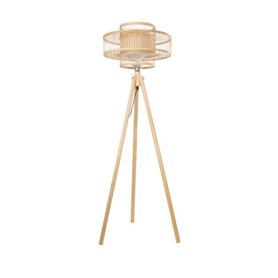 POPPY 01989 Boho Επιδαπέδιο Φωτιστικό με Ντουί 1 x E27 AC 220-240V IP20 - Μπεζ - Μ58 x Π58 x Υ149cm