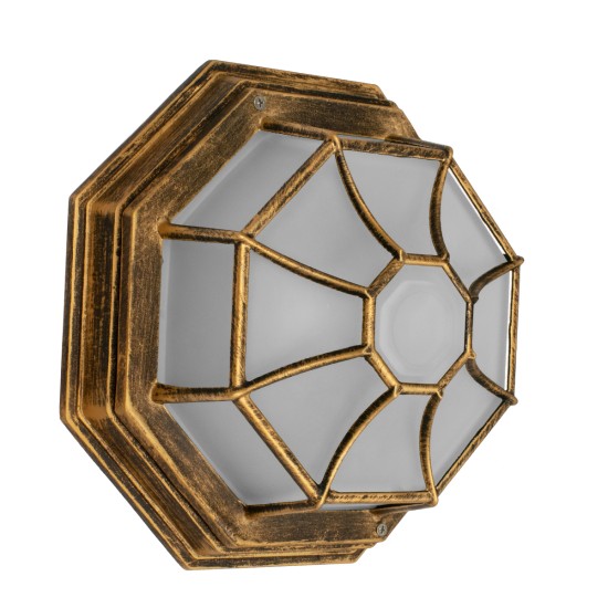 RUBY 00913 Vintage Φωτιστικό Οροφής με Ντουί 1 x E27 AC 220-240V IP20 - Χάλκινο Εφέ Σκουριάς - Μ21 x Π21 x Υ10cm